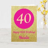 Carte 40e Joyeux anniversaire (Fleur jaune)