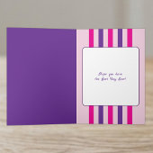Carte 40e nom rose violet anniversaire