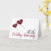 Carte 40ème anniversaire du Mariage de Ruby (Fleur jaune)