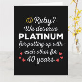 Carte 40ème anniversaire du Mariage I - Ruby Funny Coupl (Fleur jaune)