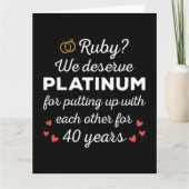 Carte 40ème anniversaire du Mariage I - Ruby Funny Coupl (Devant)