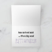 Carte 40ème anniversaire fille, texte noir & mauve, blan (Intérieur)