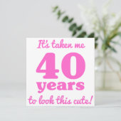 Carte 40ème anniversaire mignon pour les femmes (Debout devant)