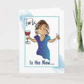 Carte 40ème Fabuleux Cartoon Femme Ethnique Vin Annivers (Devant)