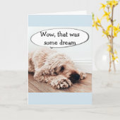 Carte **40th BIRTHDAY*** TIRED DOG IS A FUNNY DOG AS WEL (Fleur jaune)