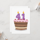Carte 41 ans sur le gâteau d'anniversaire (Devant/Arrière en situation)