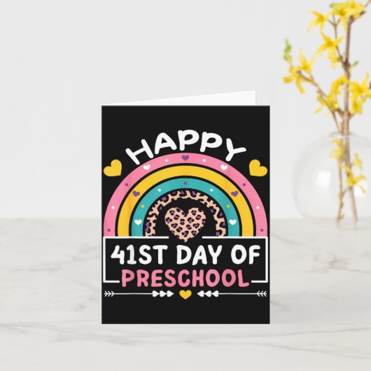 Carte 41 Days Of School Happy 41st Day Of Preschool Teac (Fleur jaune)