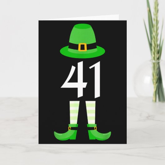 Carte 41 Saint-Patrick Four One Enfants Drôle Leprechaun (Devant)
