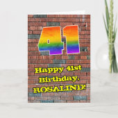 Carte 41e anniversaire : Arc-en-ciel amusant inspiré par (Devant)