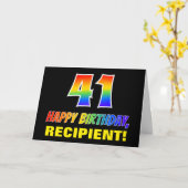 Carte 41e anniversaire : Audacieux, amusant, simple, arc (Fleur jaune)