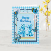 Carte 41e anniversaire avec un effet scrapbook (Fleur jaune)