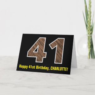 Carte 41e anniversaire : Nom + Faux Motif de grains de b