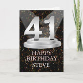 Carte 41e Anniversaire Points saillants Ajouter une cart (Devant)