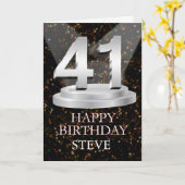 Carte 41e Anniversaire Points saillants Ajouter une cart (Fleur jaune)