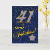 Carte 41e anniversaire pour quelqu'un Fabulous (Fleur jaune)