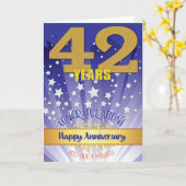 Carte 42 Anniversaire de la reprise Numéros Gras (Fleur jaune)