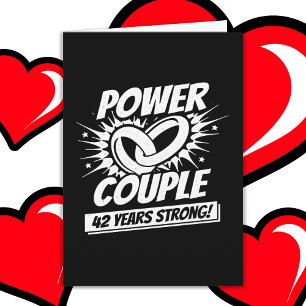 Carte 42 ans Comic Super Power Couple 42e anniversaire