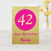 Carte 42 e Joyeux anniversaire (Fleur jaune)