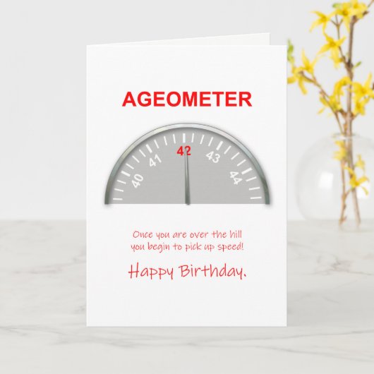 Carte 42e anniversaire, Ageometer Reading (Fleur jaune)