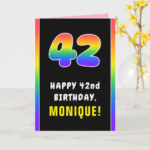 Carte 42e anniversaire : Arc-en-ciel coloré # 42, Nom pe