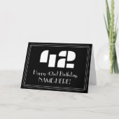 Carte 42e anniversaire : Art Déco Inspiré Look "42" & No (Devant)