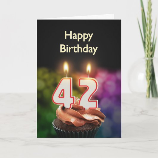 Carte 42e anniversaire avec bougies (Devant)