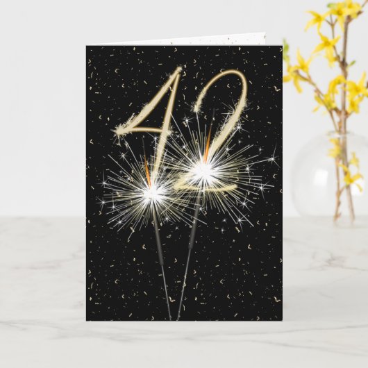 Carte 42e anniversaire des mariages (Fleur jaune)
