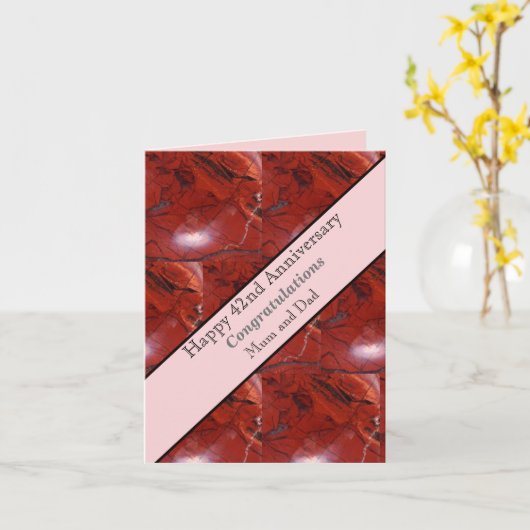 Carte 42e anniversaire du Mariage Jasper (Fleur jaune)