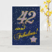 Carte 42e anniversaire pour quelqu'un Fabulous (Fleur jaune)