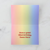 Carte 42e anniversaire : Rainbow Text, Custom Photos & N (Intérieur)