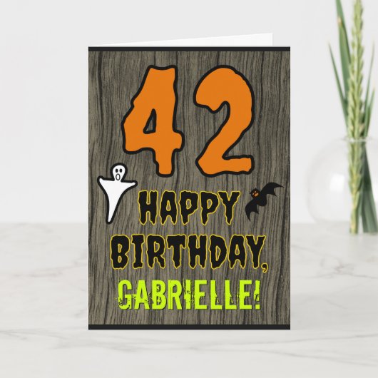Carte 42e Anniversaire : Thème Halloween Épouvantable, N (Devant)