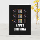 Carte 43e anniversaire avec bougies (Fleur jaune)