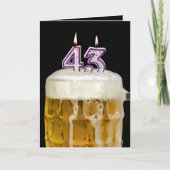 Carte 43e Anniversaire Bière en noir (Devant)