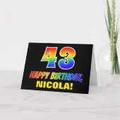Carte 43e anniversaire : Bold, amusant, simple, arc-en-c (Devant)