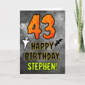 Carte 43e anniversaire : Eerie Halloween Thème + Nom per (Devant)