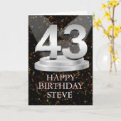 Carte 43e anniversaire Points saillants Ajouter une cart (Fleur jaune)