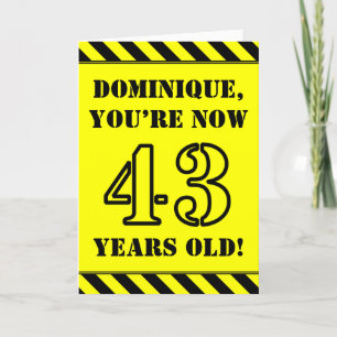 Carte 43e anniversaire : texte de style crayon amusant,