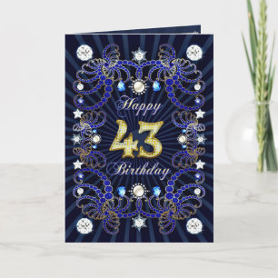 Carte 43rd birthday card with mesure of jewels
