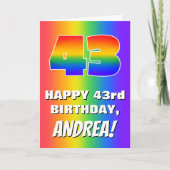 Carte 43rd Birthday: Colorful, Fun Rainbow Pattern # 43 (Devant)