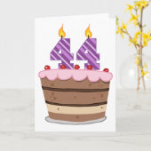Carte 44 ans sur le gâteau d'anniversaire (Fleur jaune)