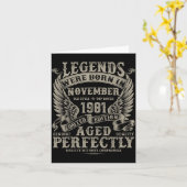 Carte 44 Year Old Birthday For Men November 1981 Bday  (Fleur jaune)