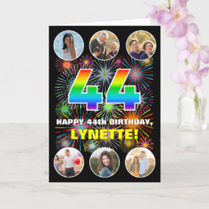 Carte 44e anniversaire : Arc en ciel amusant #, Nom pers