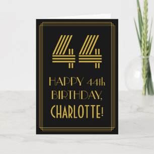 Carte 44e anniversaire : Art Déco Inspiré Look "44" & No
