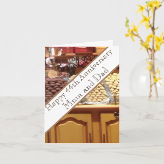 Carte 44e anniversaire du Mariage modifiable (Fleur jaune)