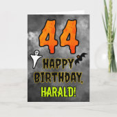 Carte 44e anniversaire : Eerie Halloween Thème + Nom per (Devant)