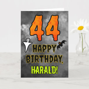 Carte 44e anniversaire : Eerie Halloween Thème + Nom per