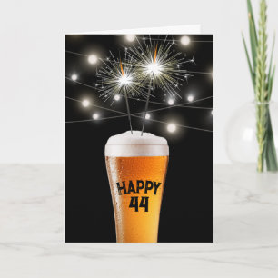 Carte 44e Anniversaire Éperche En Verre De Bière