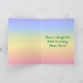 Carte 44e anniversaire — Fun Cake & Candles, avec nom pe (Intérieur)