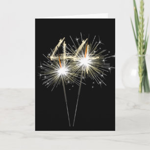 Carte 44e anniversaire Sparklers en noir
