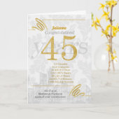 Carte 45 ans Anniversaire de l'employé Élégance de l'ent (Fleur jaune)
